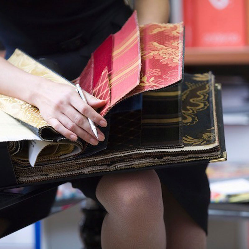 book full of fabrics