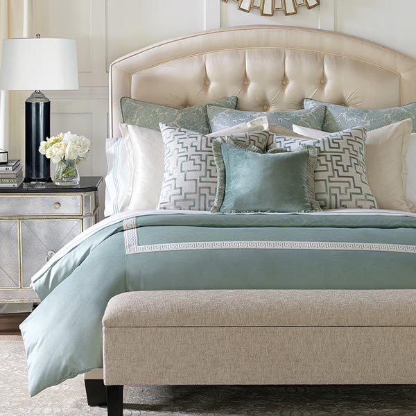 custom bedding - light blue